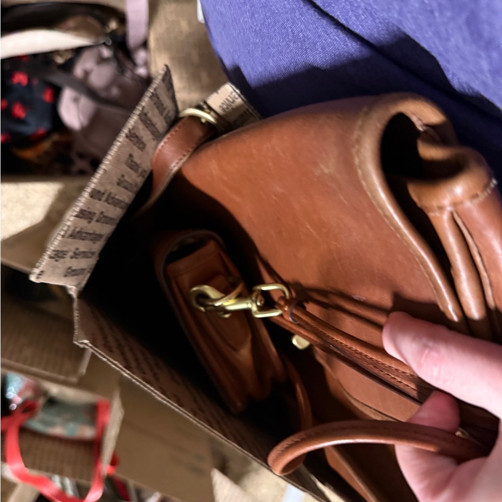 Vintage Coach City purse and Vintage Coach Dinky British Tan Cognac Lot